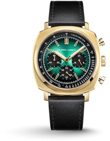 FILIPPO LORETI Retro Chrono - Herren Rennuhr 100M Uhr für Männer - 42mm Edelstahlgehäuse - Geschenk für Männer, italienisch inspiriert