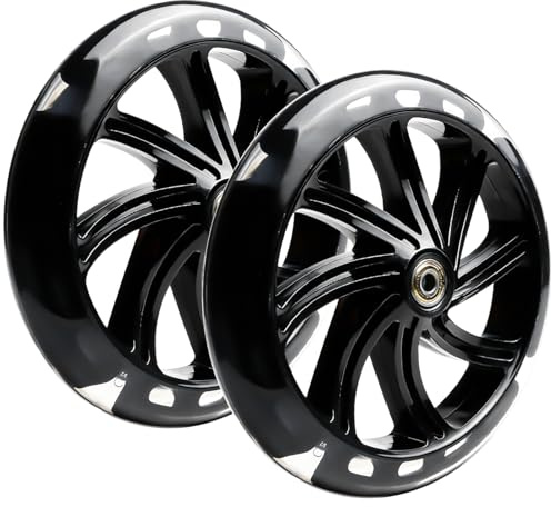 Halorin Roues de trottinette stunt 200 mm, 2 pièces Roues de rechange pour trottinette avec roulements ABEC-9, Roues pour trottinette urbaine, Roues de rechange compatibles avec la plupart des