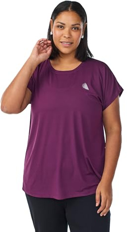 Zizzi Active by Damen Große Größen T-Shirt Kurze Ärmel Größe Gr M Italian Plum