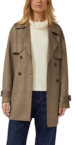 s.Oliver Trenchcoat mit Gürtel in Velourslederoptik