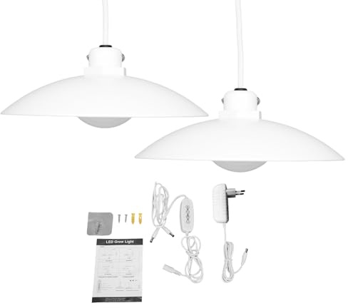 Haofy Hängende Wachstumslichter, 16 W, Vollspektrum-Pendel-Pflanzenlichter mit Timer für Zimmerpflanzen, Hängende Decken-Wachstumslampe für Sukkulenten, Sämlinge, Gewächshaus, Büro (EU-Stecker)