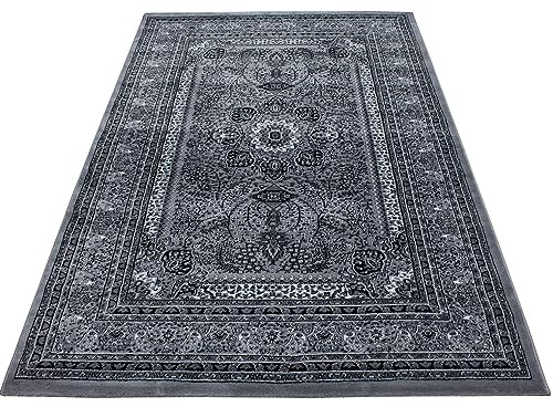KADIMA DESIGN Teppich Modern Persisches Muster Pflegeleicht Vielseitig Waschbar Strapazierfähig Hochwertig Grau 300x400 cm Schlafzimmer Esszimmer Schadstoffgeprüft | ALETSCH