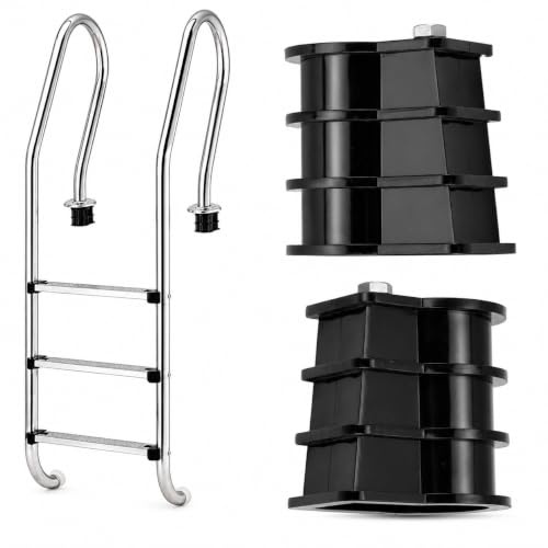 Sxhlseller Ensemble de Pièces Intégrées de Boucle d'échelle de Piscine, 2 Pièces d'ancrage ABS pour Installation 'échelle de Piscine, Accessoires de Matériel de Remplacement avec Vis de Fixation