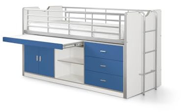 VIPACK BOHS9507 Hochbett Bonny, Circa 207 x 116 x 98 cm, Liegefläche 90 x 200 cm, 07, weiß/blau