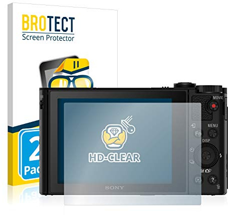 BROTECT Schutzfolie für Sony Cyber-Shot DSC-HX90V | 2 Stück Transparenter Displayschutz Made in Germany Klare Displayschutz-Folie Clear Einfache Montage Case-Friendly