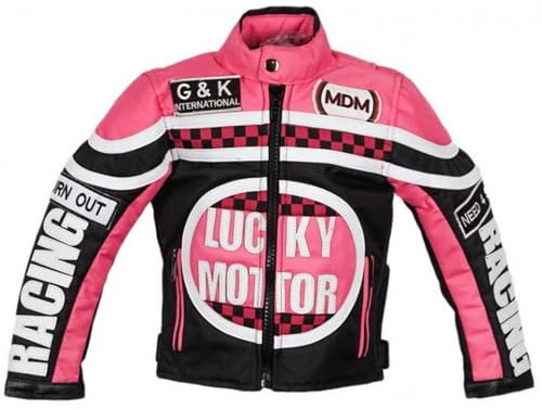 MDM Veste de moto pour fille - Rose - Pour enfant - Rose - XL