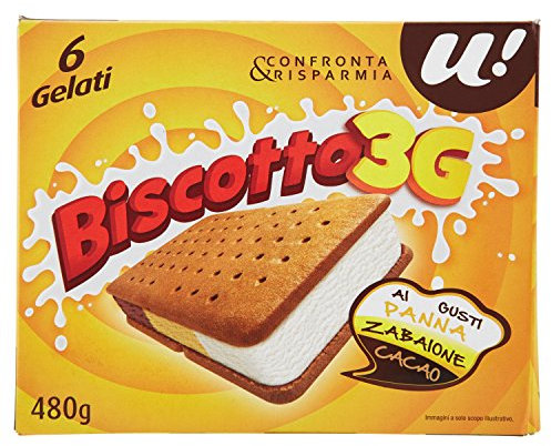 U! Confronta & Risparmia Gelati Biscotto, 480g (Surgelato)
