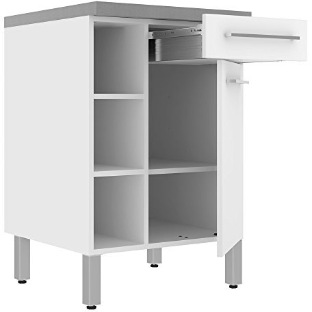 Elia Meuble de cuisine bas 1 porte et 1 tiroir blanc 60cm