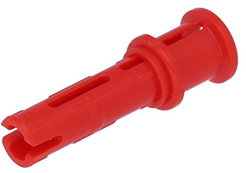 100 x LEGO® Technik, Pin lang mit Reibungsstellen längs und Stopper Rot