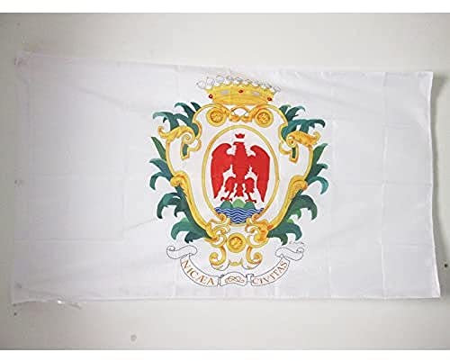AZ FLAG - Drapeau Ville de Nice - 90x60 cm - Drapeau De Nice 100% Polyester Avec Fourreau et Cordelette - Pavillon 50 g