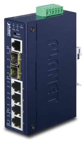 PLANET IP30 Industrial L2+/L4 4-Port 10/100/1000T + 2-P 100/1000X, IGS-5225-4T2S (10/100/1000T + 2-P 100/1000X SFP Full Managed Switch (-40 to 75 C, dual redundant Power Input on 12~48VDC)