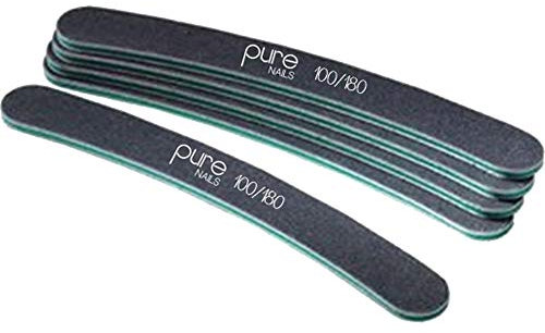 Pure Nails Black Boom Nail Files - 100/180 Grit (Pack Of 5)