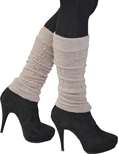 normani Sehr weiche Strickstulpen aus Schafwolle Farbe Beige/Braun