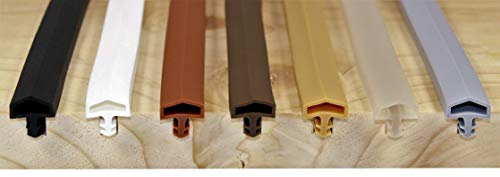 SN-TEC Zimmertürdichtung/Türdichtung/Türgummi SNTD 3001 für 4mm Nut (5 Meter) Farbauswahl: Schwarz/Weiß/Braun/Dunkelbraun/Beige/Transparent/Grau (Braun)