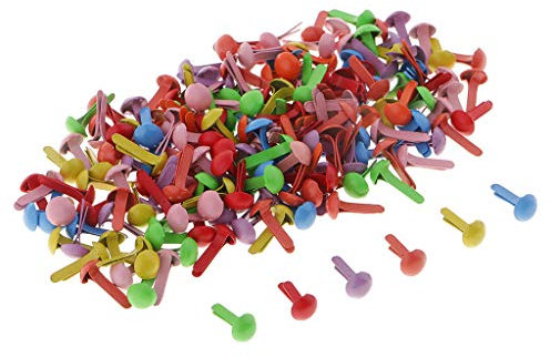 Sharplace 200 Stücke Mini Brads aus aus Musterklammern Musterbeutelklammern Verschlussklammern Klammern, Mehrfarbig, 4,5 mm