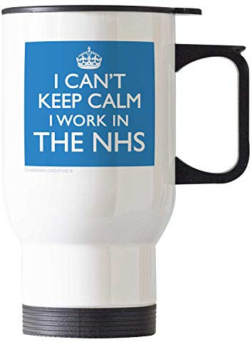 Charisma creative NHS Funny Novelty Travel Thermal Cup Mug in White