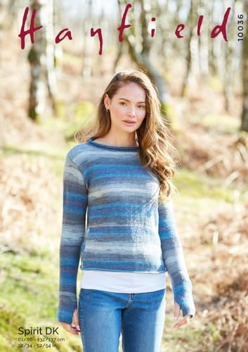 Hayfield Spirit DK Knitting Pattern - 10036 Sweater