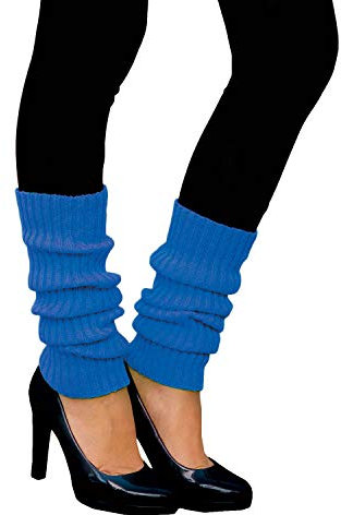 Oblique Unique® Sexy Damen Bein Stulpen Neon Strümpfe für 80er Jahre 80s Motto Party Fasching Karneval Tanzen Aerobic Kostüm Accessoires - Farbe wählbar (Neonblau)