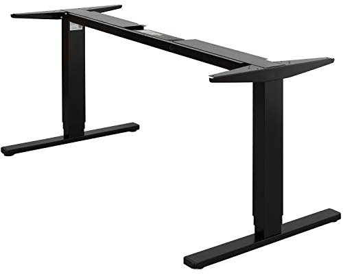 Staboos Elektrisch Höhenverstellbarer Schreibtisch - Stehschreibtisch mit Display - Adjustable Standing Desk - Tischgestell mit verstellbarem Bodenschutz - Schwarz