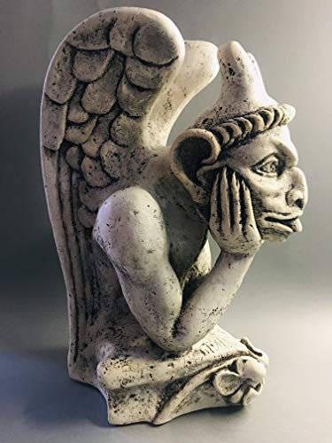 VIANAYA Gargouille de Paris Notre Dame - Modèle Penseur - Maxi Taille 32 CM - Matière platre - Qualité Made in France