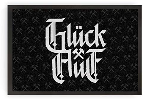 Snuzz Fußmatte, Schmutzfangmatte, Fußabstreicher, Anti-rutsch Indoor/Outdoor, Heimat, Glück auf, 60cm x40cm
