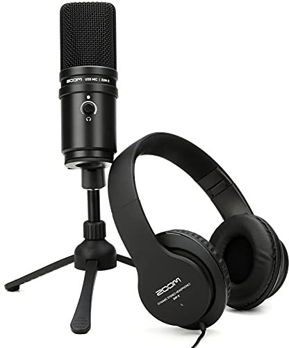 Zoom ZUM-2 Podcast Mic Pack, Podcast USB Microphone, Headphones, Tripod, Windscreen, USB Cable, For Recording and streaming Podcasts, Music, Voice-Overs, and more