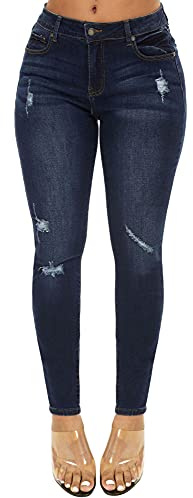 WAYRUNZ Damen Hyper Ultra Stretch Bequeme Hose, farbige mittelhohe Skinny-Jeans, Junior-Jegging, 48
