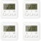 Timer digital, 4 Stück Mini Stoppuhr mit lauter Alarm, Countdown Countup bis 99.59 & LCD Display kurzzeitmesser für Küchen, Büros, Sport - Weiss