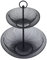 SHZICMY Frutero decorativo de 2 pisos, frutero de metal, 2 niveles, cesta de frutas para verduras, frutas, aperitivos (negro)