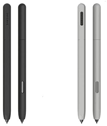 DAYJOY 2 Pack Silicone Sleeve Case Compatible with Samsung Galaxy Tab S7/S7+/S7 FE/S8/S8+/S8 Ultra/S9/S9+/S9 Ultra/S10/S10+/S10 Ultra S Pen, Protective Skin Non-Slip Smooth Grip Holder(Black+Grey)