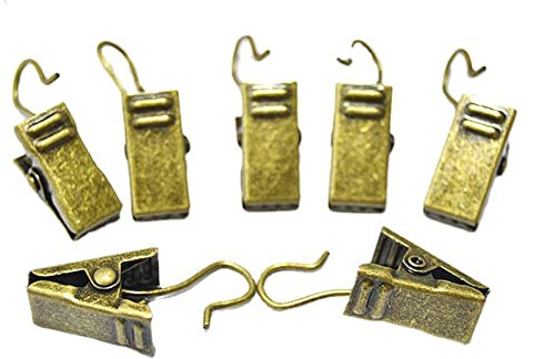 Anawakia Set di 20 Ganci a Clip per Tende, Anelli in Acciaio Inossidabile Con Ganci (Bronzo)