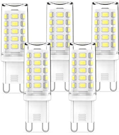 RuLEDne G9 LED Dimmable Bulbs 3 W Cold White 6000 K Bulbs Replacement for 50 W 40 W Halogen Bulbs, 360° Beam Angle, No Flickering, CRI> 83, AC 220-240 V, Standard G9 Socket LED G9 Bulbs, Pack of 5 ack