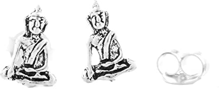 WINDALF Ohrstecker SIDDHARTA 8 mm Kleiner Buddha 925 Sterlingsilber