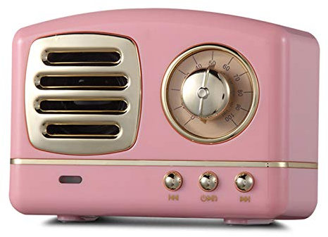 HHUARI Sound Bar Speaker for Home Bluetooth V4.1 Stereo Active Dual Bluetooth Speakers 360 Degree Surround Sound Broad Connectivity Have a Unique Retro Style,Pink The New