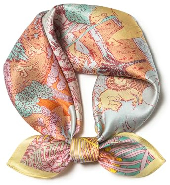 SHIROUYU Damen 27-inch Silk Square Scarf Schals (1er Pack) | 100 % Maulbeerseide, atmungsaktive Satin-Seide, exquisiter Digitaldruck, leicht und glatt, atmungsaktiv und bereit zum