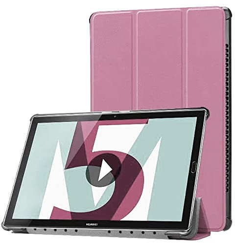 ZZOUGYY Tablet-Schutzhülle für Huawei MediaPad M5 10,8 cm (10,8 Zoll) CMR-AL09 CMR-W09, ultradünn, leicht, PU-Leder, für Huawei MediaPad M5 Pro 10,8 cm (10,8 Zoll) CMR-AL19 CMR-W19 (KST-Pink)