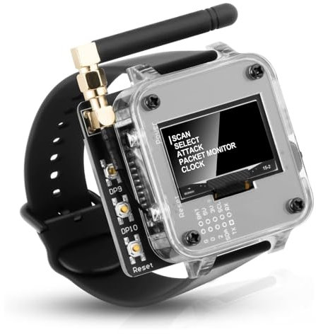 Jectse WiFi-Programmierbare Uhr, Tragbare Smartwatch mit 1,3-Zoll-OLED-Bildschirm, Programmierbare 2,4-GHz-ESP8266-Entwicklungsplatine, Externe 3-dB-Antenne, USB-ESP8266-Uhr für
