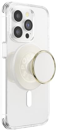 PopSockets Phone Grip for MagSafe with Kickstand, Magnetic Stand, Swappable Top, Secure Hold for iPhone MagSafe Cases, Phone & Tablet Grip, Cute PopSockets - Enamel Coconut Crème