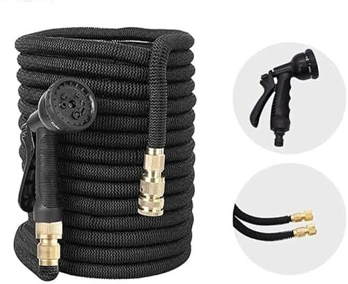 100ft / 200ft / 250ft Expandable Garden Water Hose Pipe with Solid Brass Connector Lightweight Durable & Flexible Ideal for Home Garden, Playground, Car with Water Spray Nozzle (200-FEET Pipe)