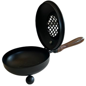 Florex Weihrauchgefäß Räucherpfanne mit Griff 11 cm und Deckel für Kohle