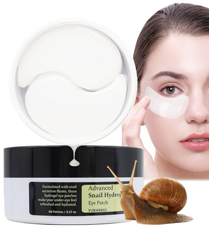 Snail Mucin Augenpads gegen Augenringe, Augenringe Entfernen, Anti-Aging Augenmaske mit Schneckenschleim, Augen Pads gegen Tränensäcke, Falten, Puffiness, Schwellungen, Under Eye Patches