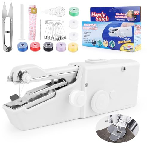 Machine à coudre manuelle, mini machine à coudre portable avec sous-fil, mini machine à coudre pour couture rapide pour débutants, projets de couture à la maison, machines à coudre avec accessoires