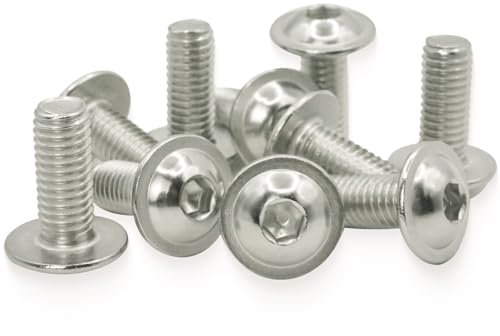 Schrauben M6, 20 Stück Linsenkopfschrauben Edelstahlschrauben M6 x 20mm A2 V2A 304 Rostfrei, MeHurr Innensechskant(ISK) Schrauben mit Flansch, Maschinenschrauben ISO7380-2, Schraube Vollgewinde