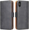 ROJIOJIO Cover per iPhone X, iPhone Xs Premium Pelle PU Portafoglio Flip Libro Libretto Custodia ​con [Chiusura Magnetica] [Supporto] [Porta Carte] per Apple iPhone X/Xs, Nero