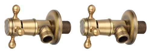 2 Stück Winkel-Absperrventil, Kupfer-Dreiecksventil, Wasserregelventil, Retro-Wasserhahn-Eckventil, Sanitärarmatur für Balkone, Badezimmer, Küche