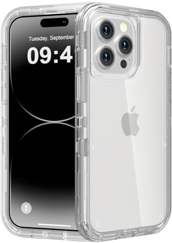 Follaroma for iPhone 14 Pro Max Case, Heavy Duty Shockproof Protection Phone Cases, Durable 2-Layer Transparent Protective Cover Compatible with iPhone 14 ProMax (6.7 inch), Crystal Clear