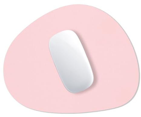 Hsurbtra - Tappetino testurizzato per mouse, ovale, di alta qualità, 22 x 18 cm, rosa, spesso 3 mm, antiscivolo, impermeabile, in gomma, per ufficio, casa, gioco