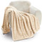 GC GAVNO CAVAILIA Fleece Throw Blanket | Soft Fluffy Throws For Sofas, Bed, Settee, Couch | Extra Warm Large Blanket Throw | Easycare, Anti Allergic | Double 150x200 Cm | Cream