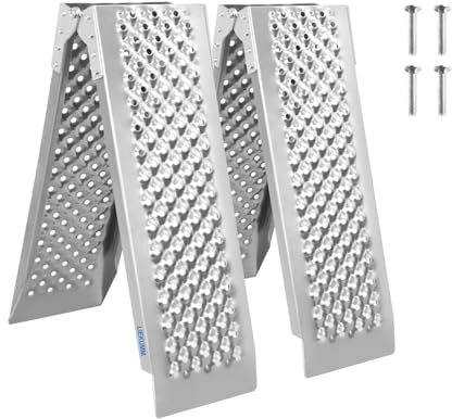 LIEKUMM 2X Aluminium Auffahrrampe, 400 kg Tragkraft 150 x 23 cm Klappbar Auffahrrampe für Anhänger, Motorrad Rampe für PKW, Leichte Laderampe für Treppe, ATV, UTV, Quad, Fahrrad, Motorrad