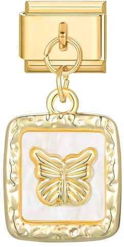 Italy Charms Gold Italienisches Bettelarmband 9mm DIY Abnehmbare Module für Charm Armband - Einfach zu Entfernen für Damen Herren Kinder Jungen Mädchen-A78